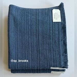 🎁2PC BIANCA Bath Towels - Slate Blue Cotton Boucle Textured Pattern